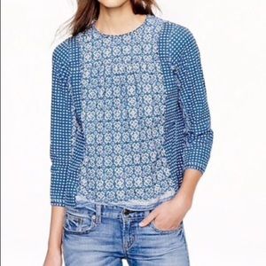 Blue Patterned Blouse